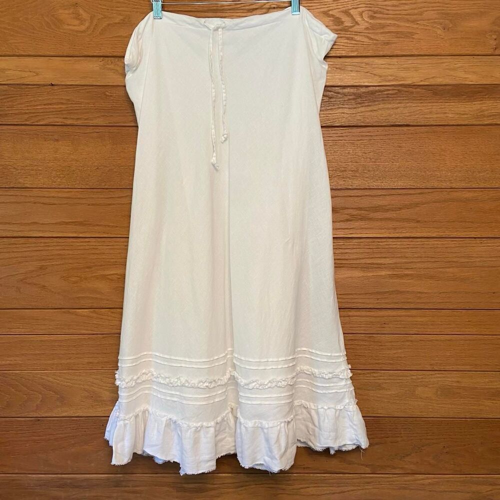 Y2K vintage linen white maxi skirt Old Navy.